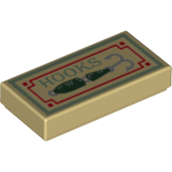 Visuel indicatif Rebrickable de Tuile 1 x 2 avec motif imprimé crochet de pêche (Tile 1 x 2 with Fishing Hook Print)