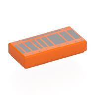 Visuel indicatif Rebrickable de Tuile 1 x 2 avec Argent '20', '15', '136113966', Motif imprimé rectangles (Tile 1 x 2 with Silver '20', '15', '136113966', Rectangles Print)