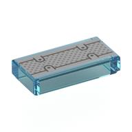 Visuel indicatif Rebrickable de Tuile 1 x 2 avec motif imprimé de panneaux argentés (Tile 1 x 2 with Silver Paneling Print)