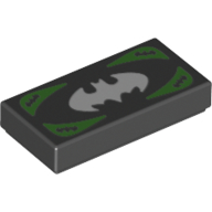 Visuel indicatif Rebrickable de Tuile 1 x 2 avec Batman logo argent bon imprimé (Tile 1 x 2 with Batman Logo Money Voucher Print)