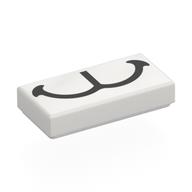 Visuel indicatif Rebrickable de Tuile 1 x 2 avec motif imprimé Nez de chat noir (Tile 1 x 2 with Black Cat Nose Print)