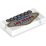 Visuel indicatif Rebrickable de Tuile 1 x 2 avec motif imprimé 'Welcome to Fabulous Las Vegas Nevada' (Tile 1 x 2 with 'Welcome to Fabulous Las Vegas Nevada' Print)
