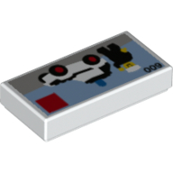 Visuel indicatif Rebrickable de Tuile 1 x 2 avec motif imprimé de boîte de jeu de voiture policier classique (Tile 1 x 2 with Classic Policeman Car Set Box Print)