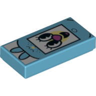 Visuel indicatif Rebrickable de Tuile 1 x 2 avec motif imprimé Clown Face (Tile 1 x 2 with Clown Face Print)