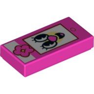 Visuel indicatif Rebrickable de Tuile 1 x 2 avec téléphone intelligent avec motif imprimé visage de clown (Tile 1 x 2 with Smart Phone with Clown Face Print)