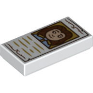 Visuel indicatif Rebrickable de Tuile 1 x 2 avec lettre, fille, papier imprimé (Tile 1 x 2 with Letter, Female Girl, Paper Print)