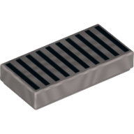 Visuel indicatif Rebrickable de Tuile 1 x 2 avec motif imprimé rayures noires/lignes (Tile 1 x 2 with Black Stripes/Lines Print)