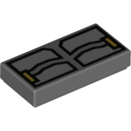 Visuel indicatif Rebrickable de Tuile 1 x 2 avec motif imprimé de poches Batman (Tile 1 x 2 with Batman Pockets Print)