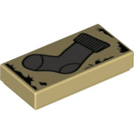 Visuel indicatif Rebrickable de Tuile 1 x 2 avec motif imprimé chaussette gris foncé (Tile 1 x 2 with Dark Bluish Gray Sock Print)