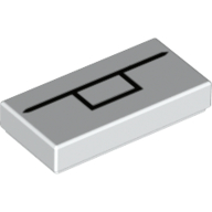 Visuel indicatif Rebrickable de Tuile 1 x 2 avec ligne noire, motif imprimé rectangle (Tile 1 x 2 with Black Line, Rectangle Print)
