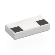 Visuel indicatif Rebrickable de Tuile 1 x 2 avec 2 carrés noirs motif imprimé (Tile 1 x 2 with 2 Black Squares Print)