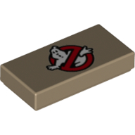 Visuel indicatif Rebrickable de Tuile 1 x 2 avec motif imprimé Ghostbusters Logo (Tile 1 x 2 with Ghostbusters Logo Print)