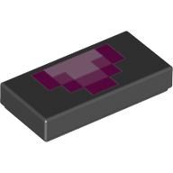Visuel indicatif Rebrickable de Tuile 1 x 2 avec violet, carrés rose vif (Minecraft) (Tile 1 x 2 with Purple, Bright Pink Squares (Minecraft))
