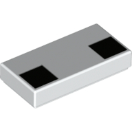 Visuel indicatif Rebrickable de Tuile 1 x 2 avec 2 carrés noirs motif imprimé (Tile 1 x 2 with 2 Black Squares Print)