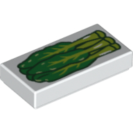 Visuel indicatif Rebrickable de Tuile 1 x 2 avec motif imprimé légumes verts (Tile 1 x 2 with Green Vegetables Print)