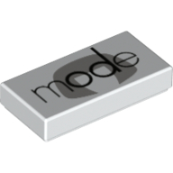 Visuel indicatif Rebrickable de Tuile 1 x 2 avec motif imprimé 'mode' et Edna Mode (Tile 1 x 2 with 'mode' and Edna Mode Silhouette Print)