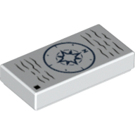 Visuel indicatif Rebrickable de Tuile 1 x 2 avec motif imprimé boussole (Tile 1 x 2 with Compass Print)