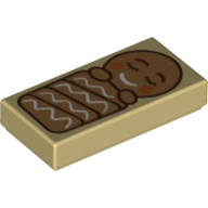 Visuel indicatif Rebrickable de Tuile 1 x 2 avec pain d'épice homme/bébé sous couverture motif imprimé (Tile 1 x 2 with Ginger Bread Man/Baby Under Blanket Print)