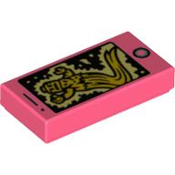 Visuel indicatif Rebrickable de Tuile 1 x 2 avec téléphone intelligent et motif imprimé fantôme jaune (Tile 1 x 2 with Smart Phone and Yellow Ghost Print)