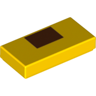 Visuel indicatif Rebrickable de Tuile 1 x 2 avec motif imprimé carré marron (Tile 1 x 2 with Brown Square Print)