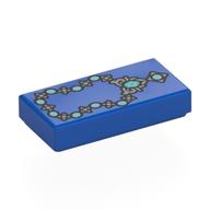 Visuel indicatif Rebrickable de Tuile 1 x 2 avec collier en argent, bijoux lumineux motif imprimé (Tile 1 x 2 with Silver Necklace, Bright Light Jewels Print)