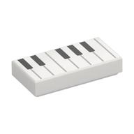 Visuel indicatif Rebrickable de Tuile 1 x 2 avec motif imprimé clavier/piano (Tile 1 x 2 with Keyboard/Piano Print)