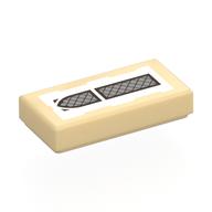 Visuel indicatif Rebrickable de Tuile 1 x 2 avec fenêtre arquée en argent sur fond blanc motif imprimé (Tile 1 x 2 with Silver Arched Window on White Background Print)