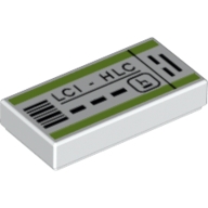 Visuel indicatif Rebrickable de Tuile 1 x 2 avec motif imprimé billet d'avion (Tile 1 x 2 with Flight Ticket Print)