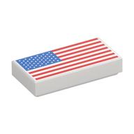 Visuel indicatif Rebrickable de Tuile 1 x 2 avec nous drapeau motif imprimé (Tile 1 x 2 with US Flag Print)