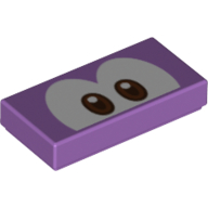 Tuile 1 x 2 avec yeux bruns (oursin) motif imprimé (Tile 1 x 2 with Brown Eyes (Urchin) Print)