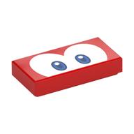 Tuile 1 x 2 avec motif imprimé yeux bleus (Eep/Cheep Cheep) (Tile 1 x 2 with Blue Eyes (Eep/Cheep Cheep) Print)