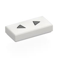 Visuel indicatif Rebrickable de Tuile 1 x 2 avec motif imprimé Triangles Noir/Argent (Tile 1 x 2 with Black/Silver Triangles (Nostrils) Print)