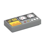 Visuel indicatif Rebrickable de Tuile 1 x 2 avec des jauges, '82' et des boutons imprimés (Tile 1 x 2 with Gauges, '82', and Buttons Print)