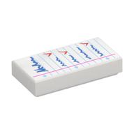 Visuel indicatif Rebrickable de Tuile 1 x 2 avec motif bleu moyen (Tile 1 x 2 with Medium Blue Checklist Print)