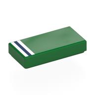 Visuel indicatif Rebrickable de Tuile 1 x 2 avec motif imprimé blanc/bleu foncé/blanc (Tile 1 x 2 with White/Dark Blue/White Stripes Print)