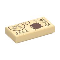 Visuel indicatif Rebrickable de Tuile 1 x 2 avec motif imprimé chaudron (Tile 1 x 2 with Cauldron Print)