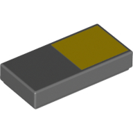 Visuel indicatif Rebrickable de Tuile 1 x 2 avec motif imprimé carré jaune (Tile 1 x 2 with Yellow Square Print)