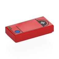 Visuel indicatif Rebrickable de Tuile 1 x 2 avec motif imprimé Pokédex (Tile 1 x 2 with Pokédex Print)