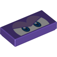 Tuile 1 x 2 avec des yeux bleus en colère (cheep cheep épineux) motif imprimé (Tile 1 x 2 with Angry Blue Eyes (Spiny Cheep Cheep) Print)