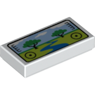 Visuel indicatif Rebrickable de Tuile 1 x 2 avec paysage avec rivière et arbres motif imprimé (Tile 1 x 2 with Landscape with River and Trees Print)
