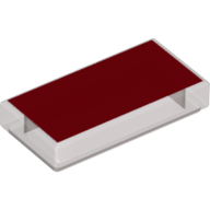 Visuel indicatif Rebrickable de Tuile 1 x 2 avec motif imprimé rouge (Tile 1 x 2 with Red Print)