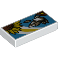 Visuel indicatif Rebrickable de Tuile 1 x 2 avec Tournesols, Graines de tournesol sur fond noir (Tile 1 x 2 with Sunflowers, Sunflower Seeds on Dark Azure Background Print)