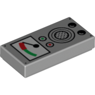 Visuel indicatif Rebrickable de Tuile 1 x 2 avec boutons, modèle imprimé à l'aiguille du compteur (Tile 1 x 2 with Buttons, Meter Needle Print)