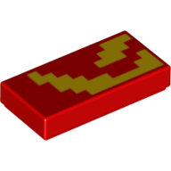 Tuile 1 x 2 avec motif imprimé pixels jaunes (Tile 1 x 2 with Yellow Pixels Print)