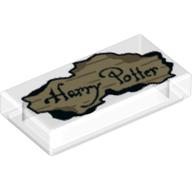 Visuel indicatif Rebrickable de Tuile 1 x 2 avec la ferraille de parchemin avec le motif imprimé 'Harry Potter' (Tile 1 x 2 with Parchment Scrap with 'Harry Potter' Print)
