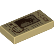 Visuel indicatif Rebrickable de Tuile 1 x 2 avec motif imprimé 'The Grim' (Tile 1 x 2 with 'The Grim' Print)