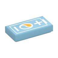 Visuel indicatif Rebrickable de Tuile 1 x 2 avec motif blanc imprimé Batterie (Tile 1 x 2 with White Battery Print)