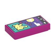 Visuel indicatif Rebrickable de Tuile 1 x 2 avec téléphone intelligent, motif imprimé jeu mobile (Tile 1 x 2 with Smart Phone, Mobile Game Print)