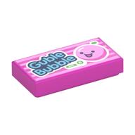 Visuel indicatif Rebrickable de Tuile 1 x 2 avec motif imprimé 'Guble Bubble' (Tile 1 x 2 with 'Guble Bubble' Print)