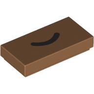 Visuel indicatif Rebrickable de Tuile 1 x 2 avec motif imprimé demi-cercle noir / bouche (Tile 1 x 2 with Black Half Circle / Mouth Print)